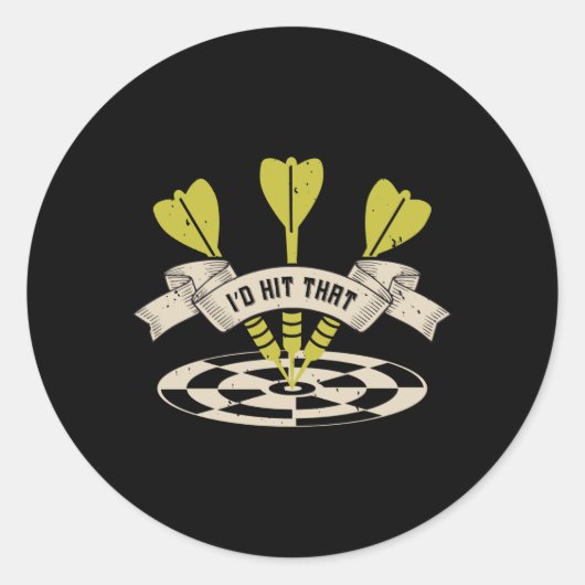 ダーツ – 私はそのブルズアイを打った ラウンドシール (正面)