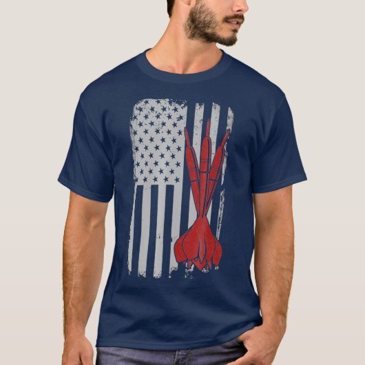 ダーツTシャツヴィンテージ米国国旗 Tシャツ (正面)