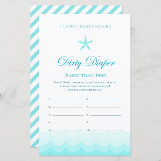 ダーティおむつ – ベビーシャワーゲーム (正面/裏面)