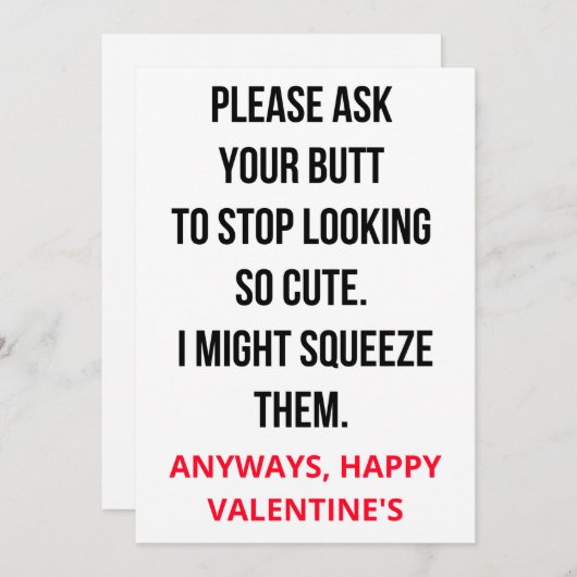 ダーティおもしろいいけなバレンタインカード シーズンカード (正面/裏面)