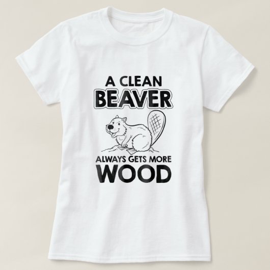 ダーティおもしろいアダルトクリーンビーバーウッドパン851 Tシャツ (デザイン正面)