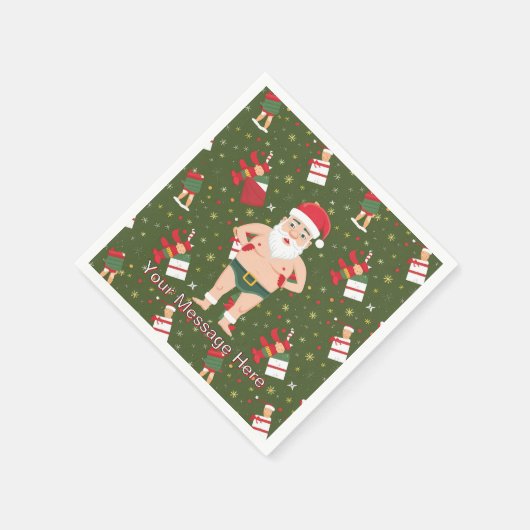 ダーティおもしろいサンタクリスマスコレクション紙カップ スタンダードカクテルナプキン (角)