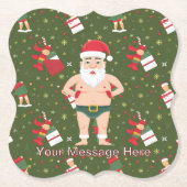 ダーティおもしろいサンタクリスマスコレクション紙カップ ペーパーコースター (正面)