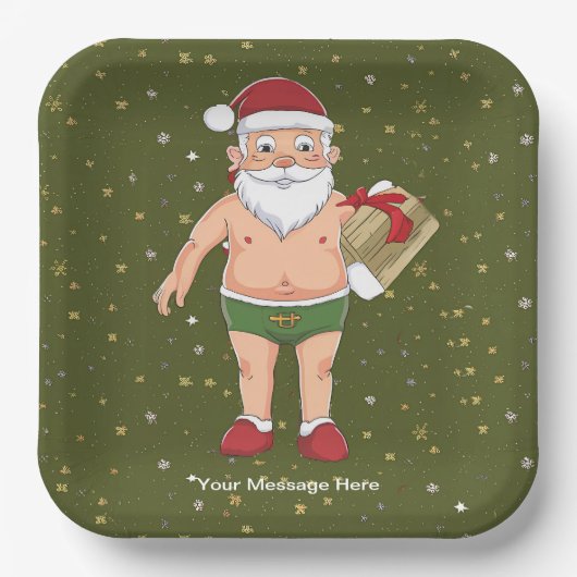 ダーティおもしろいサンタクリスマスコレクション紙カップ ペーパープレート (正面)