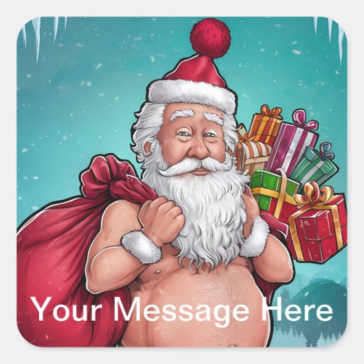 ダーティおもしろいサンタクリスマスコレクション スクエアシール (正面)