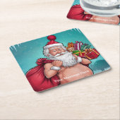 ダーティおもしろいサンタクリスマスコレクション スクエアペーパーコースター (アングル)
