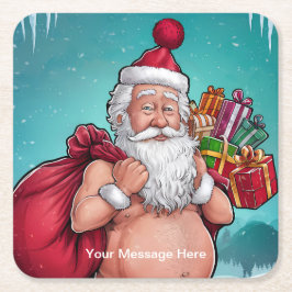 ダーティおもしろいサンタクリスマスコレクション スクエアペーパーコースター