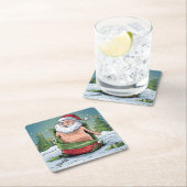 ダーティおもしろいサンタクリスマスコレクション スクエアペーパーコースター (インサイチュ)
