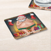 ダーティおもしろいサンタクリスマスコレクション スクエアペーパーコースター (アングル)