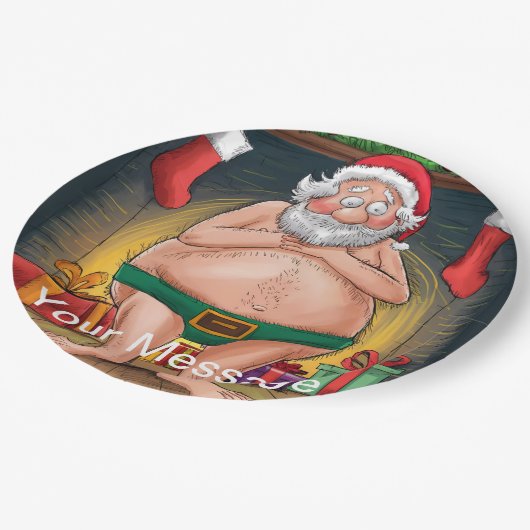 ダーティおもしろいサンタクリスマスコレクション ペーパープレート (アングル)