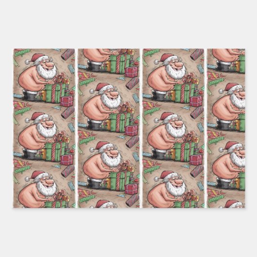 ダーティおもしろいサンタクリスマスコレクション ラッピングペーパーシート (正面3)