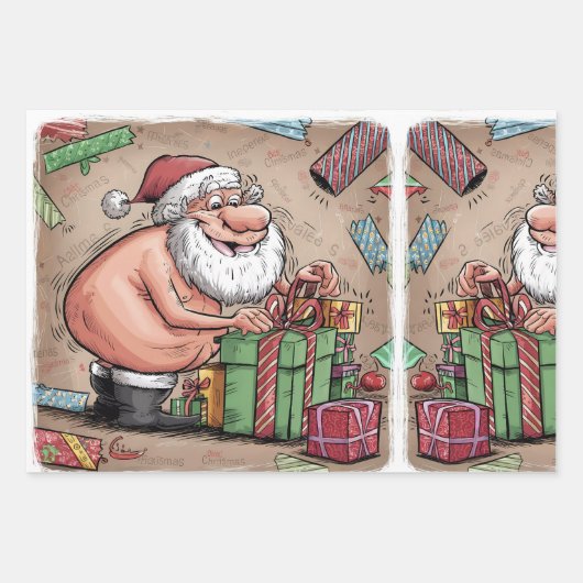 ダーティおもしろいサンタクリスマスコレクション ラッピングペーパーシート (正面2)