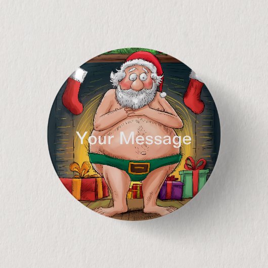 ダーティおもしろいサンタクリスマスコレクション 缶バッジ (正面)