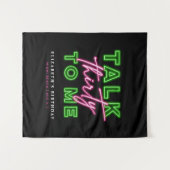 ダーティな三十歳 ネオングリーンとピンク タペストリー (正面(横))