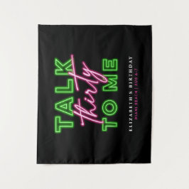 ダーティな三十歳 ネオングリーンとピンク タペストリー