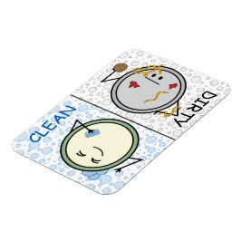 ダーティまたはクリーン – 食洗機ステータス漫画プレート マグネット