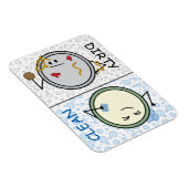 ダーティまたはクリーン – 食洗機ステータス漫画プレート マグネット (右側)