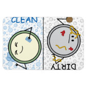 ダーティまたはクリーン – 食洗機ステータス漫画プレート マグネット (横)