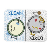 ダーティまたはクリーン – 食洗機ステータス漫画プレート マグネット (横)