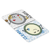 ダーティまたはクリーン – 食洗機ステータス漫画プレート マグネット (右側)