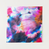 ダーティアート。明るい赤、薄紫、ピンク、黄色。 タペストリー (正面(横))