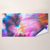 ダーティアート。明るい赤、薄紫、ピンク、黄色。 バスタオル (バスタオル)