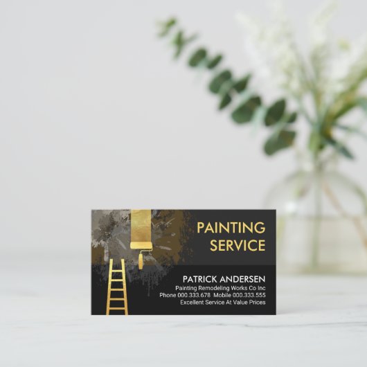 ダーティウォール絵を描(ばちゃばちゃ)跳ねるホーム修復 名刺 (スタンド正面)