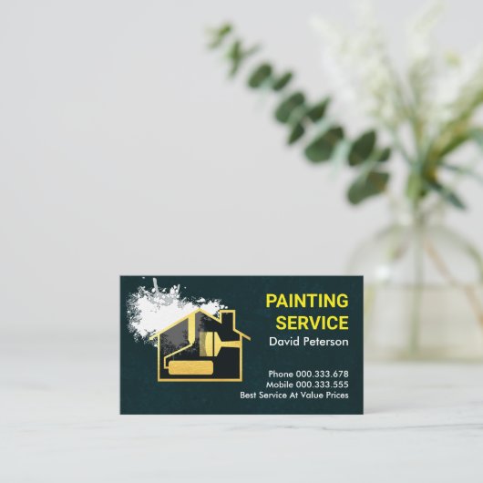 ダーティウォール絵を描（ばちゃばちゃ）跳ねる便利屋 名刺 (スタンド正面)