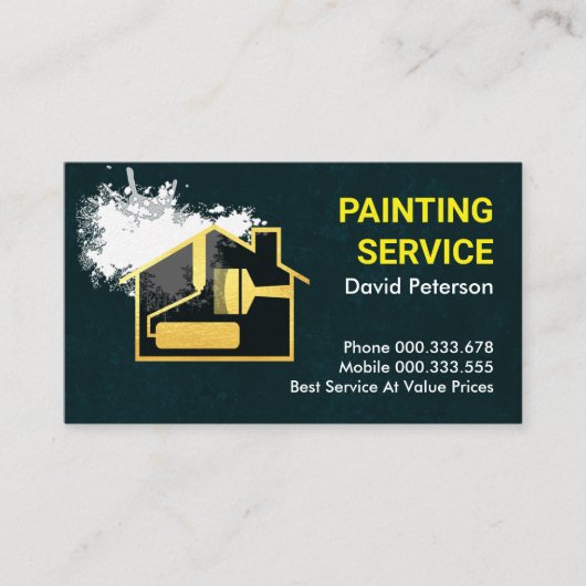 ダーティウォール絵を描(ばちゃばちゃ)跳ねる便利屋 名刺 (正面)