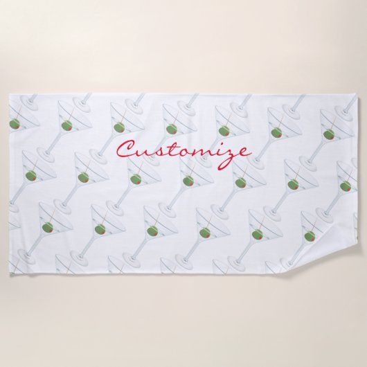 ダーティオリーブマルティーニサンダーコーブ ビーチタオル (正面)