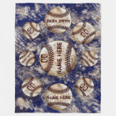 ダーティカスタムルック野球毛布の名前と番号 フリースブランケット (正面)