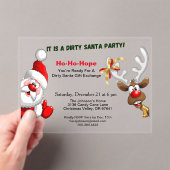 ダーティサンタギフト交換サンタ&ルドルフ鹿 アクリル招待状 (インサイチュ (ポータブル))