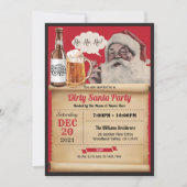 ダーティサンタクリスマスパーティーヴィンテージ招待状 招待状 (正面)