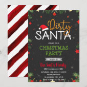 ダーティサンタパーティーのご招待 招待状 (正面/裏面)