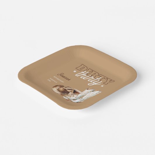 ダーティサーティウェスタンカントリー30歳の誕生日パーティー ペーパープレート (傾斜あり)