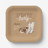 ダーティサーティウェスタンカントリー30歳の誕生日パーティー ペーパープレート (正面)