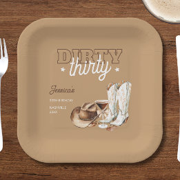 ダーティサーティウェスタンカントリー30歳の誕生日パーティー ペーパープレート