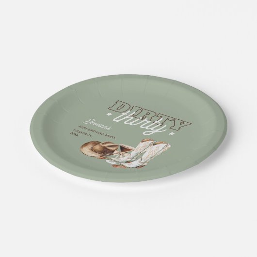 ダーティサーティウェスタンロデオ30th誕生日パーティー ペーパープレート (アングル)