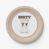 ダーティサーティエスプレッソカクテルレトロ30歳の誕生日 ペーパープレート (正面)
