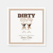 ダーティサーティエスプレッソカクテル30th誕生日パーティー スタンダードカクテルナプキン (正面)
