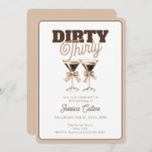 ダーティサーティエスプレッソカクテル30th誕生日パーティー 招待状 (正面/裏面)