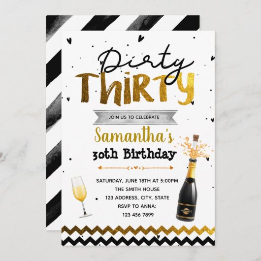 ダーティサーティパーティーの招待状 招待状 (正面/裏面)