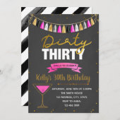 ダーティサーティピンクパーティの招待状 招待状 (正面/裏面)