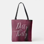 ダーティサーティホテル誕生日パープルブルガンディマルサラ トートバッグ (裏面)