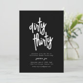 ダーティサーティ ブラック バースデー インビテーション テンプレート (スタンド正面)