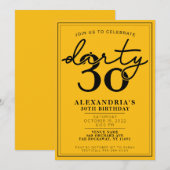 ダーティサーティ - 30歳の誕生日パーティー招待状 招待状 (正面/裏面)