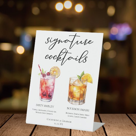 ダーティシャーリーバーボンスマッシュシグネチャーカクテル 台座サイン
