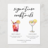 ダーティシャーリーレモンドロップシグネチャーカクテルメニュー (正面)