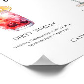 ダーティシャーリーレモンドロップシグネチャーカクテルメニュー ポスター (角)