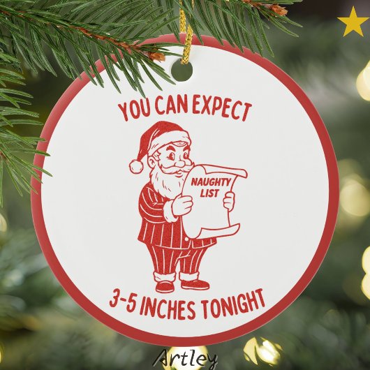 ダーティジョークレトロスタイルいけなサンタクリスマス セラミックオーナメント